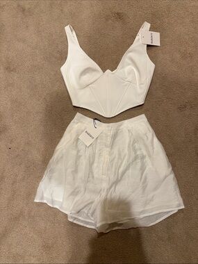 Bardot White High Waist Shorts